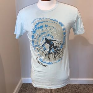 Del Sol, Color Changing, Light Blue Tie Dye Surf T-Shirt, Small -Caymen islands